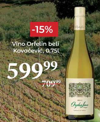 Vino Orfelin beli Kovačević, 0,75l
