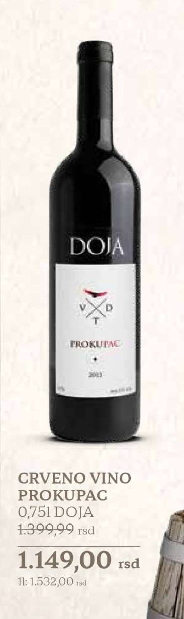 CRVENO VINO PROKUPAC 0,75l DOJA