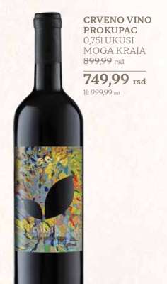 CRVENO VINO PROKUPAC 0,75l UKUSI MOGA KRAJA