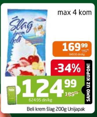 Beli krem šlag 200g Unijapak