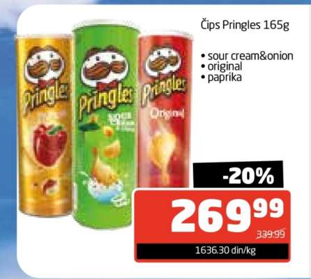 Čips Pringles 165g