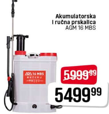 Akumulatorska i ručna prskalica AGM 16 MBS