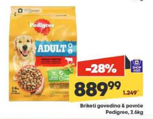 Briketi govedina&povrće Pedigree, 2.6kg