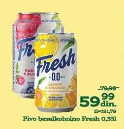 Pivo bezalkoholno Fresh 0,33l
