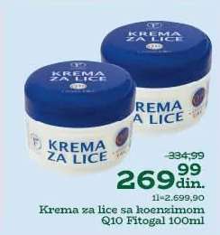 Krema za lice sa koenzimom Q10 Fitogal 100ml