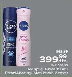 Deo sprej Nivea 150ml (Pearl&beauty, Men Fresh Active)