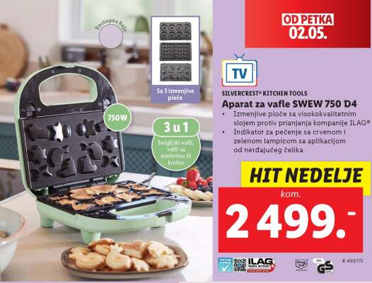 Aparat za vafle SWEW 750 D4