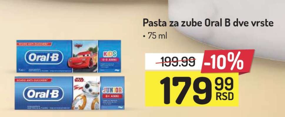 Pasta za zube Oral B dve vrste