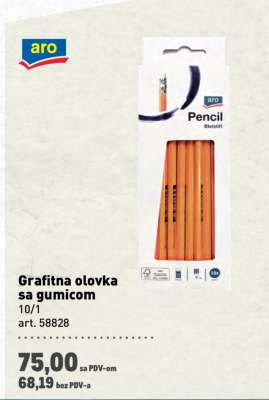 Grafitna olovka sa gumicom