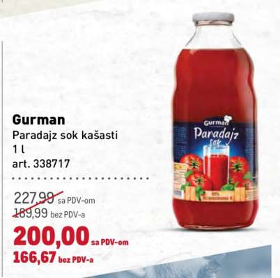 Gurman Paradajz sok kašasti