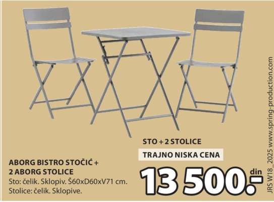 ABORG BISTRO STOČIĆ + 2 ABORG STOLICE