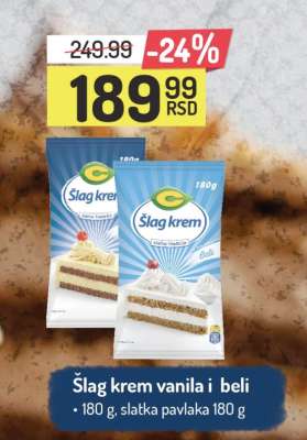 Šlag krem vanila i beli