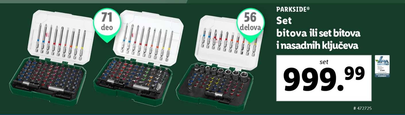 Set bitova ili set bitova i nasadnih ključeva