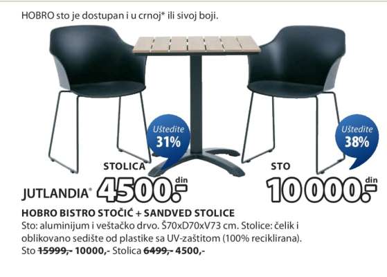 JUTLANDIA HOBRO BISTRO STOČIĆ + SANDVED STOLICE