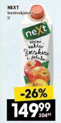 NEXT breskva&jabuka 1l
