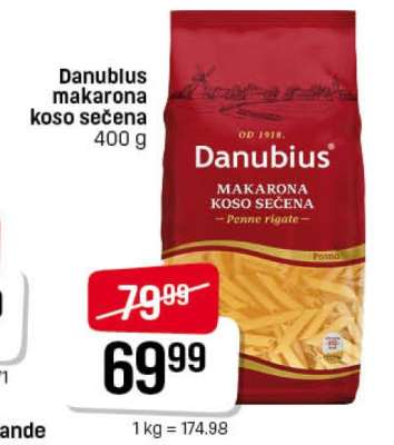 Danubius makarona koso sečena