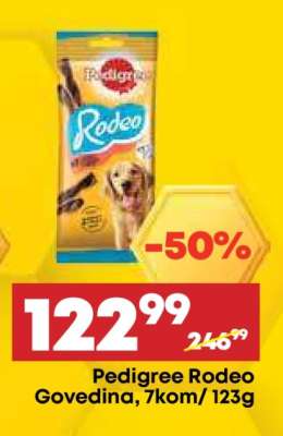 Pedigree Rodeo Govedina 7kom, 123g