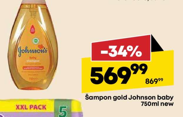 Šampon gold Johnson baby 750ml new