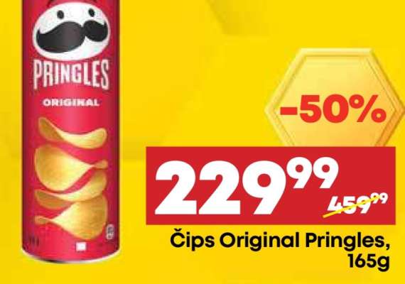 Čips Original Pringles , 165g