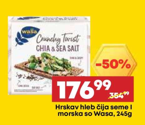 Hrskav hleb čija seme I morska so Wasa, 245g