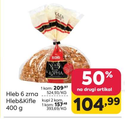 Hleb 6 zrna Hleb&Kifle 400 g