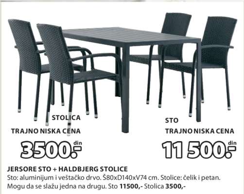 Jersore Sto + Haldbjerg Stolice