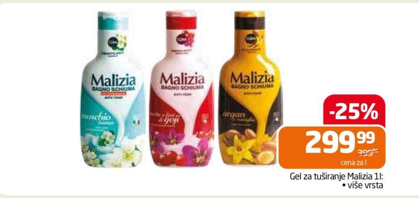 Gel za tuširanje Malizia 1l