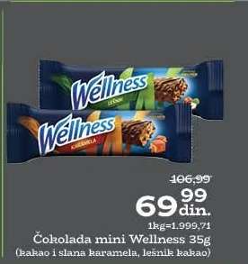 Čokolada mini Wellness 35g