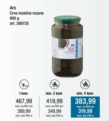 Aro Crna maslina rezana