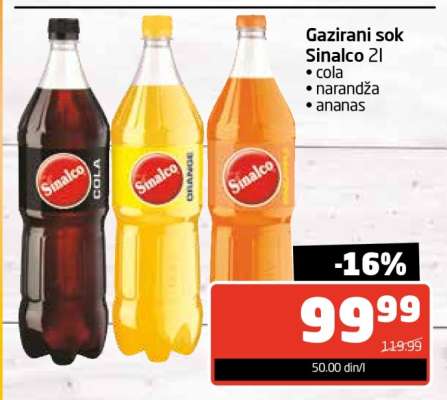 Gazirani sok Sinalco 2l