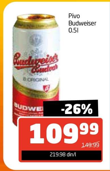 Pivo Budweiser 0.5l