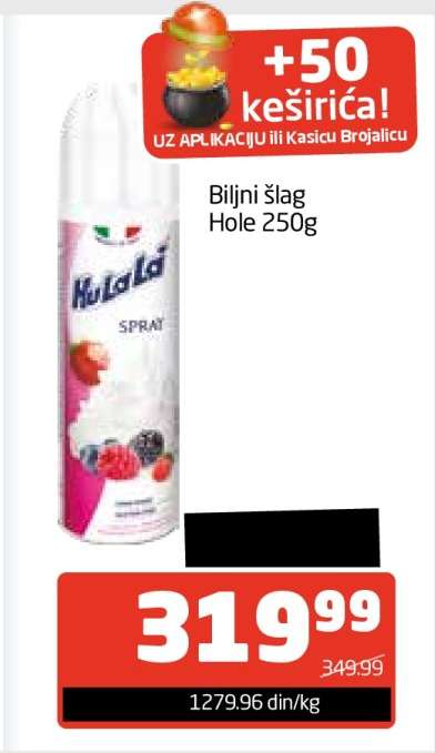 Biljni šlag Hole 250g