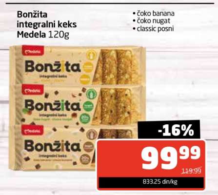 Bonžita integralni keks Medela 120g