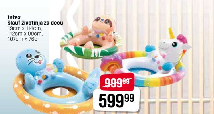 Intex šlauf životinja za decu