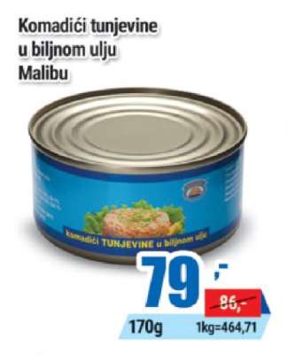 Komadići tunjevine u biljnom ulju Malibu