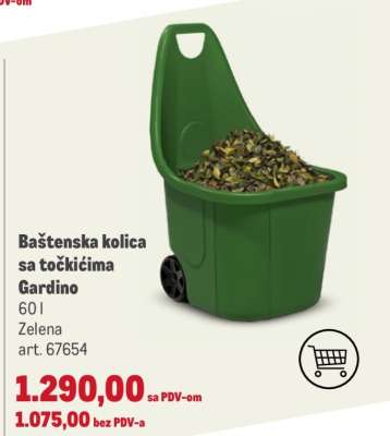 Baštenska kolica sa točkićima Gardino