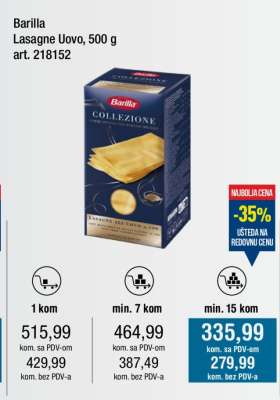 Barilla Lasagne Uovo, 500 g
