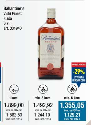 Ballantine‘s Viski Finest Flaša 0,7 l