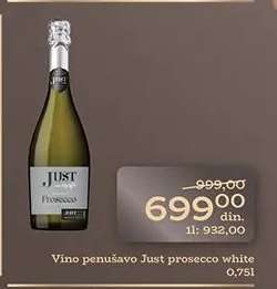 Vino penusavo Just prosecco white