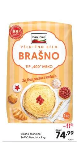 Brašno pšenično T-400 Danubius 1 kg