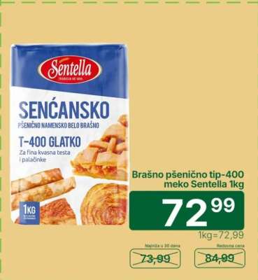 Brašno pšenično tip-400 meko Sentella 1kg