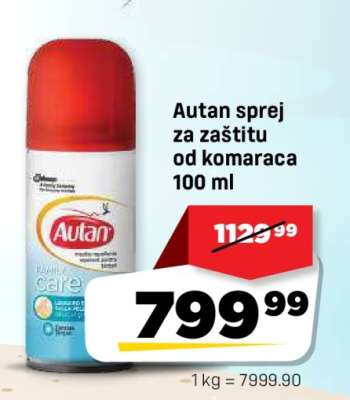 Autan sprej za zaštitu od komaraca 100 ml