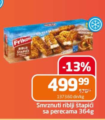 Smrznuti riblji štapići sa perecama 364g