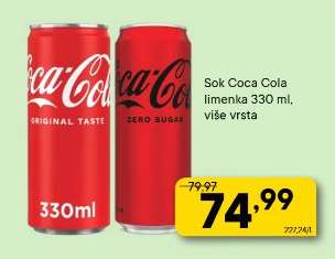 Sok Coca Cola limenka 330 ml, više vrsta