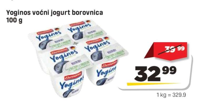 Yoginos voćni jogurt borovnica