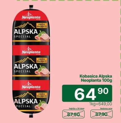 Kobasica Alpska Neoplanta 100g