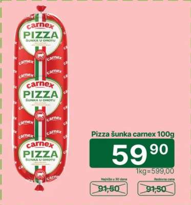 Pizza šunka Carnex 100g