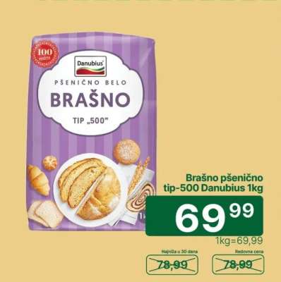 Brašno pšenično tip-500 Danubius 1kg