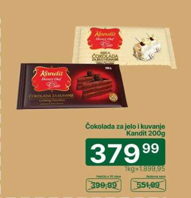 Čokolada za jelo i kuvanje Kandit 200g