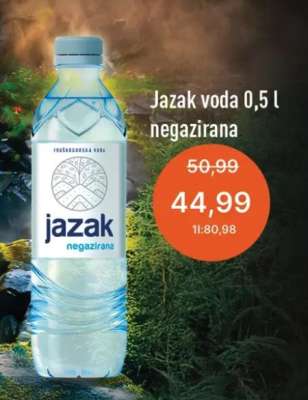 Jazak voda 0,5 l negazirana